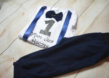 Elegancki komplet dla chłopca, roczek chrzest uroczystość