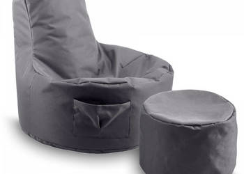 PUFA FOTEL SIEDZISKO WOREK SAKO MEGA KOMFORT szara ANMUR