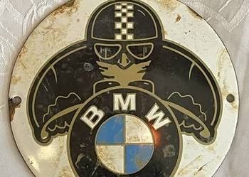 Emaliowany Szyld BMW – Motocyklista – Vintage