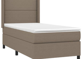 Łóżko kontynentalne z materacem taupe tkanina 90x190 cm WM-3138201
