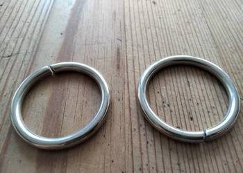 Kółko rymarskie metalowe srebrne 38*30*4 mm