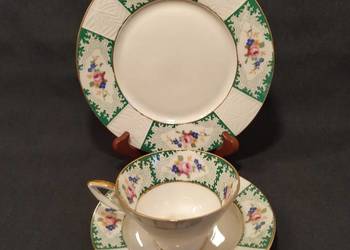 Eleganckie Trio Śniadaniowe BAREUTHER BAVARIA | Zielona Malwa | Vintage