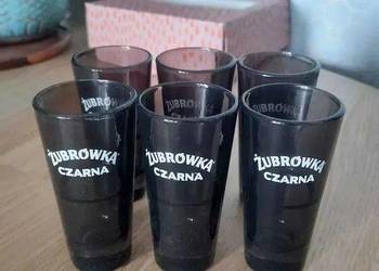 6 sztuk NOWE kieliszki żubrówka czarna - real foto