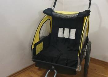 Przyczepka rowerowa dwuosobowa, wózek Sportiko, bagażnik, stan bardzo dobry