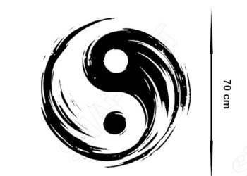 NAKLEJKA NA ŚCIANĘ YING YANG 70cm X 70cm OZDOBNA NAKLEJKA BEZ TŁA - PLOTER