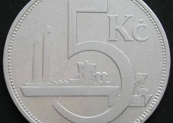 Czechosłowacja 5 koron 1929 - SREBRO