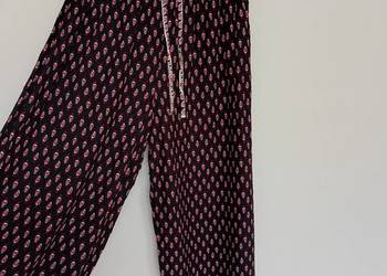 Spodnie damskie GEORGE wzorzyste czarne bordo 46 UK 18 wiskoza