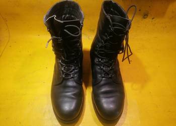 buty wojskowe czarne skóra używane 27=42