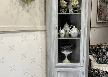 Narożna witryna szara shabby