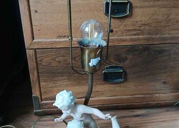 Stara lampka Schaubach Kunst 2 amorki z pilka Niemcy