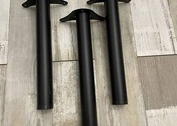 Nogi do stolika 45 cm rura czarny mat 3 sztuki