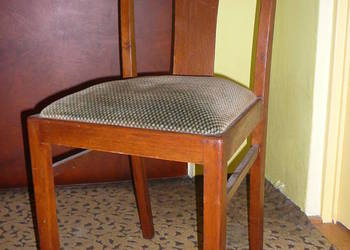 krzesła art deco w kolorze ciemnego orzecha 2 sztuki