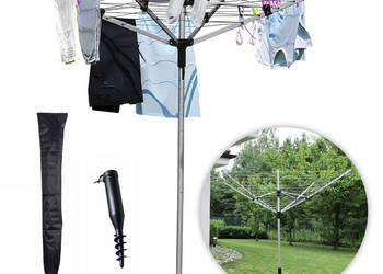 Suszarka ogrodowa na pranie 60 m powierzchni suszenia świder do montażu +…