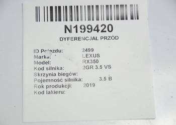 DYFERENCJAŁ PRZÓD LEXUS RX350 3,5 B