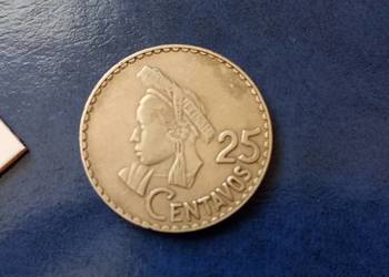 Stare monety 25 centavo 1967 Gwatemala