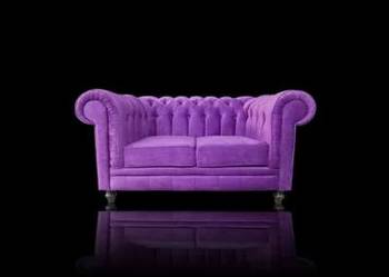 Pikowana SOFA CHESTERFIELD CANON 2 OS. plusz tkanina RATY
