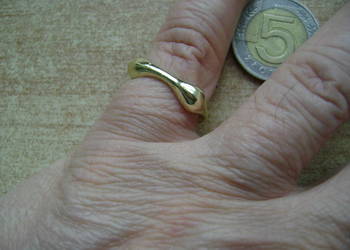 Starocie z PRL Biżuteria Pierścionek/Obrączka Złocista rozmiar 17 mm TANIO