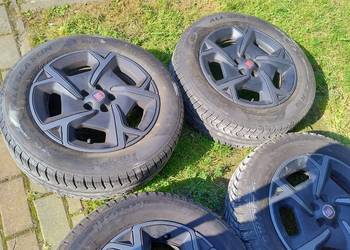 4 opony wielosezonowe z felgi strukturalnymi+ kołpaki  6,5x16'' 5x98 ET39,