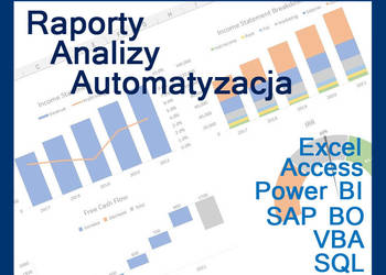 Raporty, automatyzacja, analizy,makra SQL VBA Excel Access