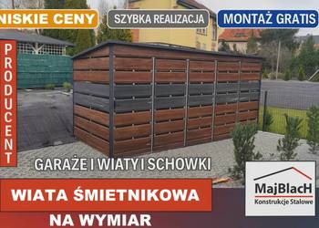 Wiata Śmietnikowa 4x1 | WIATKA| Schowek| Altana| - Maj-BlacH