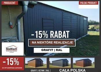 A32-Grafitowy Garaż Blaszany - Hala - Wiata - Garaże Blaszane – Maj-Blach