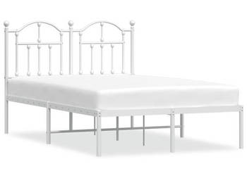 Łóżko Metalowe Białe Rama Łóżka Ze Stelażem Biała 120x190 cm WM-353485