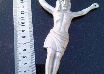 Wizerunek Jezus Chrystus satyna krzyż figurka kapliczka grób