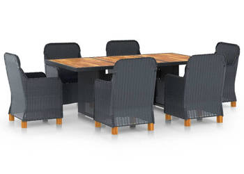 7-cz. zestaw mebli ogrodowych poduszki rattan PE ciemnoszary WM-3060164