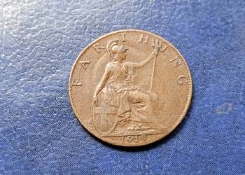 Stare monety 1 farthing 1919 Anglia