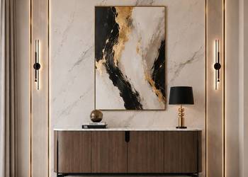 Komoda Montieri z orzecha włoskiego z marmurowym blatem 220x50x78
