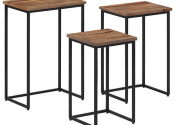 Stoliki kawowe wsuwane pod siebie 3 szt. lite drewno tekowe WM-358534