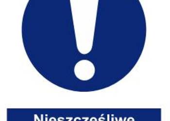 Naklejka BHP Nieszczęśliwe wypadki zgłaszać kierownictwu GL002