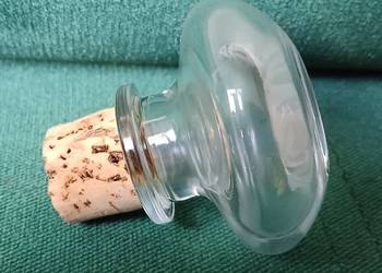 Stara zabytkowa duża szklana zatyczka do karafki vintage Korek