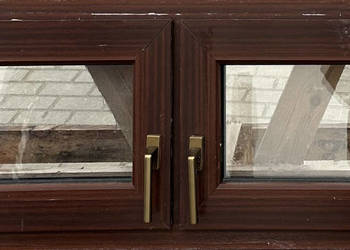 OKNA KacprzaK 131X46 OKNO Używane Plastikowe PCV Mahoń