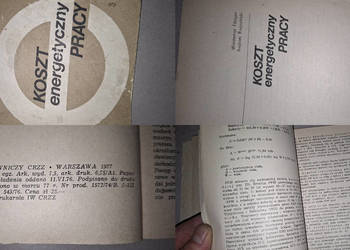 "Koszt energetyczny pracy 1977 – kultowy podręcznik PRL, pierwszy nakład!"