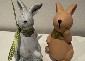 Dwa Zające - figurki gliniane 10 cm