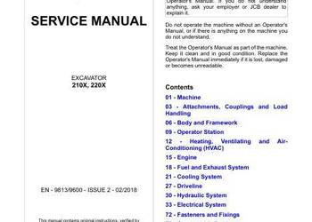 JCB 210X 220X koparka instrukcja naprawy PL