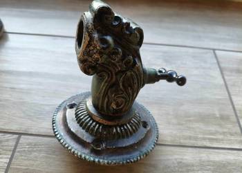 Zabytkowy kurek gazowy KULL głowa smoka Secesja Antyk Lampa Loft 13cm
