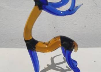 Murano Art Glass Jeleń Figurka Vintage ręcznie wykonana