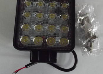 Lampa robocza diodowa kwadratowa16 led 48W 12V/24V