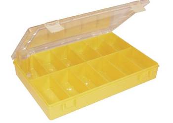Kasetka asortymentowa, 250x170x46 mm, żółta polipropylenowa, 12 przegródek…