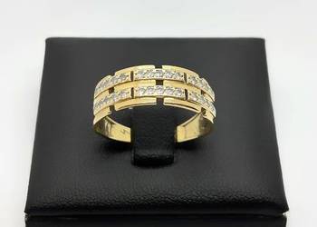 Złoty pierścionek pr 585 2,34g (Rozmiar 15) Cyrkonie