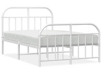 Łóżko Metalowe Białe Rama Łóżka Ze Stelażem Biała 120x200 cm WM-353700