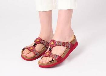 Nowe klapki damskie czerwone Scholl New Bogota r. 41 (dł. 26,5 cm) boho
