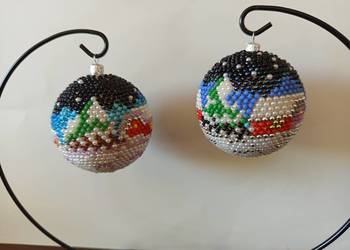 Bombka z koralików rękodzieło ozdoba prezent Boże Narodzenie