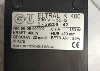 Siłownik do automatycznego otwierania np okna ELTRAL K400