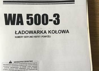 dtr instrukcja obsługi ładowarka komatsu wa500-3 i inne