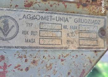 Pług 2 skibowy Unia Grudziądz Oryginał 1985r do c330 kubota yanmar