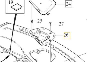VOLVO XC60 uchwyt wspornik srodkowy glosnik deska 1286378