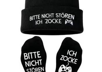 Sprzedam zabawne skarpetki i bawełniane czapki zestaw prezentowy dla graczy